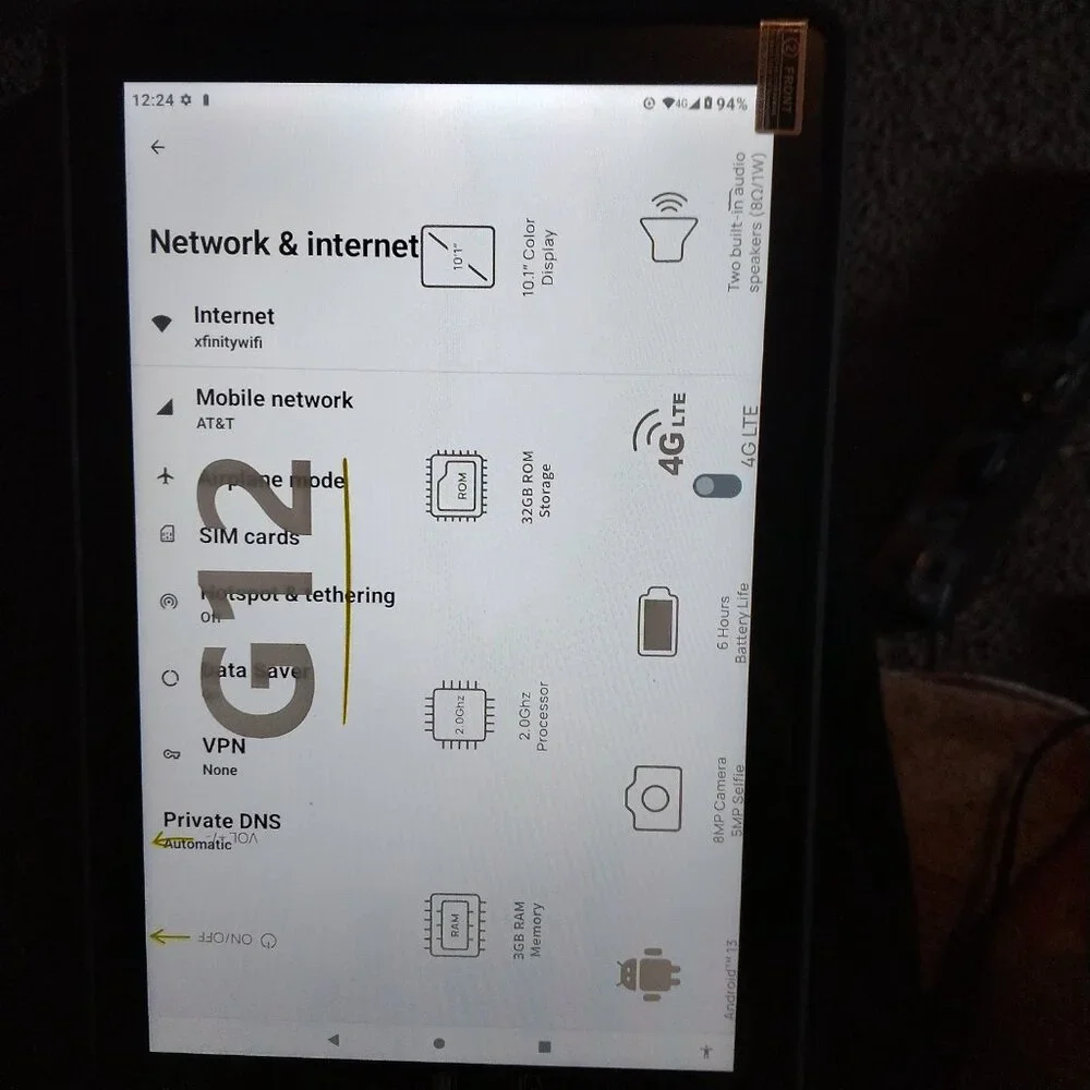 VERY LIGHTLY USED. 10 ILCH UNLOCKED 4G TABLET. HALF PRICE. I BLOCK TIME WASTERS.
